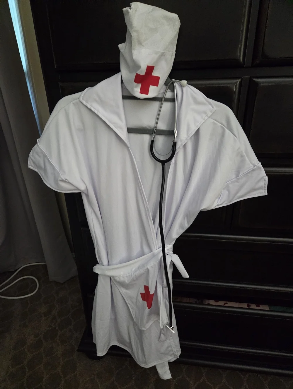 NEVER WORN...Spirit White Nurse Costume with Red Cross Accents